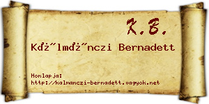 Kálmánczi Bernadett névjegykártya